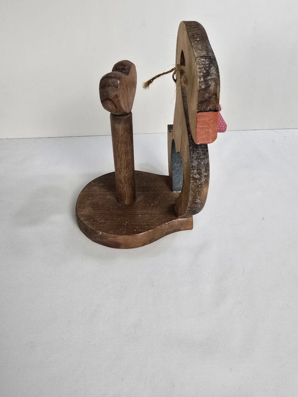 Vintage Wooden Duck Handcrafted Toilet Paper Roll Holder Grandmacore Goose